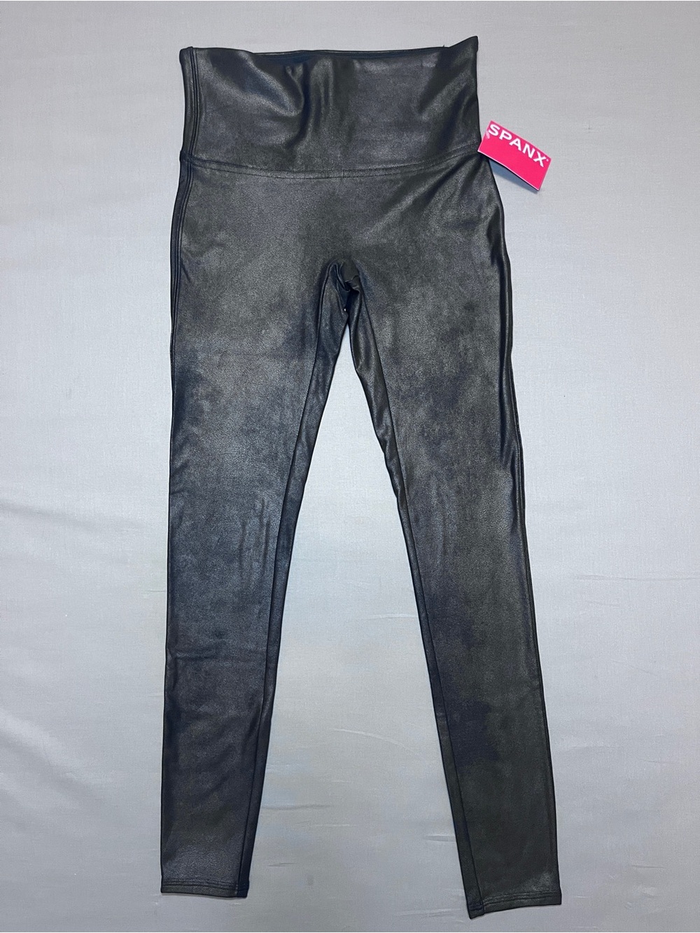SPANX NWT High-Waist Black Faux Leather Leggings Size Medium
